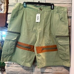 Ouku Cargo Utility Shorts Green Men's Size XXXL New NWT